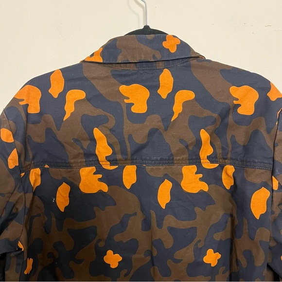 Weekday Lean Printed Jacket Orange and Navy Camo Y2K Elevated Jacket - Picture 8 of 10